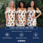 Friends in matching Women's Lolli Jubilee Custom Face Off-Shoulder Dress — a group gift photo