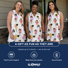 Friends in matching Women's Lolli Jubilee Custom Face V-Neck Dress — a group gift photo