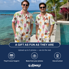 Friends in matching Men's Lolli Jubilee Custom Face Shirt & Shorts Set — a group gift photo