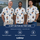 Friends in matching Men's Cupcake Countdown Custom Face Polo Shirt — a group gift photo