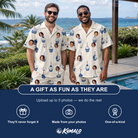 Friends in matching Men's Cupcake Countdown Custom Face Shirt & Shorts Set — a group gift photo