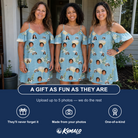 Friends in matching Women's Coupe Coup Custom Face Off-Shoulder Dress — a group gift photo