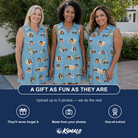 Friends in matching Women's Coupe Coup Custom Face V-Neck Dress — a group gift photo