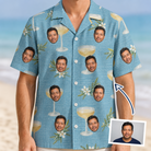 Man wearing Men's Coupe Coup Custom Face Hawaiian Shirt — custom faces printed all-over