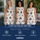 Friends in matching Women's Garland Giggles Custom Face Tank Dress — a group gift photo