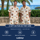 Friends in matching Men's Garland Giggles Custom Face Shirt & Shorts Set — a group gift photo