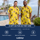 Friends in matching Men's Mirrorball Mischief Custom Face Shirt & Shorts Set — a group gift photo