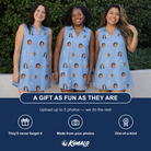 Friends in matching Women's Carat Chaos Custom Face V-Neck Dress — a group gift photo