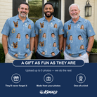 Friends in matching Men's Carat Chaos Custom Face Polo Shirt — a group gift photo