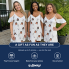 Friends in matching Women's Proposal Pails Custom Face Off-Shoulder Dress — a group gift photo
