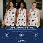 Friends in matching Women's Proposal Pails Custom Face V-Neck Dress — a group gift photo