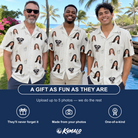 Friends in matching Men's Proposal Pails Custom Face Hawaiian Shirt — a group gift photo