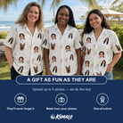 Friends in matching Women's Proposal Pails Custom Face Hawaiian Shirt — a group gift photo