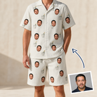 Man wearing Men's Proposal Pails Custom Face Shirt & Shorts Set — custom faces printed all-over