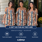 Friends in matching Women's Glam Goggles Custom Face Off-Shoulder Dress — a group gift photo