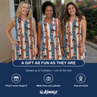 Friends in matching Women's Glam Goggles Custom Face V-Neck Dress — a group gift photo
