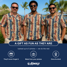 Friends in matching Men's Glam Goggles Custom Face Hawaiian Shirt — a group gift photo