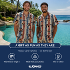 Friends in matching Men's Glam Goggles Custom Face Shirt & Shorts Set — a group gift photo