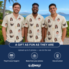Friends in matching Men's Toast Tiaras Custom Face Hawaiian Shirt — a group gift photo