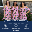 Friends in matching Women's Last Toast Custom Face Off-Shoulder Dress — a group gift photo