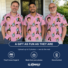 Friends in matching Men's Last Toast Custom Face Polo Shirt — a group gift photo