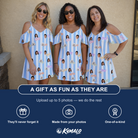 Friends in matching Women's Henhouse Hues Custom Face Off-Shoulder Dress — a group gift photo