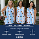 Friends in matching Women's Henhouse Hues Custom Face V-Neck Dress — a group gift photo