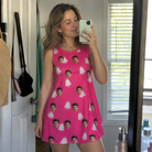 Real-life photo of someone wearing Women's Tiered Tease Custom Face Tank Dress — custom faces printed all-over