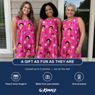 Friends in matching Women's Tiered Tease Custom Face Tank Dress — a group gift photo