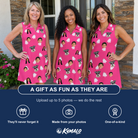 Friends in matching Women's Tiered Tease Custom Face V-Neck Dress — a group gift photo