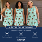 Friends in matching Women's Margarita Mayhem Custom Face Tank Dress — a group gift photo