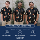 Friends in matching Men's Frosted Flutes Custom Face Polo Shirt — a group gift photo