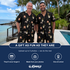 Friends in matching Men's Frosted Flutes Custom Face Shirt & Shorts Set — a group gift photo