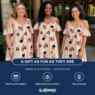 Friends in matching Women's Bubbly Buckets Custom Face Off-Shoulder Dress — a group gift photo