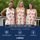 Friends in matching Women's Bubbly Buckets Custom Face V-Neck Dress — a group gift photo