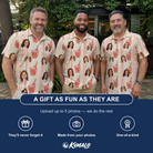 Friends in matching Men's Bubbly Buckets Custom Face Polo Shirt — a group gift photo