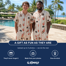 Friends in matching Men's Bubbly Buckets Custom Face Shirt & Shorts Set — a group gift photo