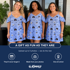 Friends in matching Women's Bride Blinders Custom Face Off-Shoulder Dress — a group gift photo