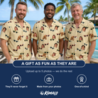 Friends in matching Men's Veil Vibes Custom Face Hawaiian Shirt — a group gift photo