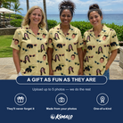 Friends in matching Women's Veil Vibes Custom Face Hawaiian Shirt — a group gift photo