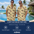 Friends in matching Men's Veil Vibes Custom Face Shirt & Shorts Set — a group gift photo