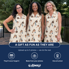 Friends in matching Women's Vow Vino Custom Face V-Neck Dress — a group gift photo