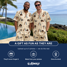 Friends in matching Men's Vow Vino Custom Face Shirt & Shorts Set — a group gift photo