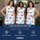 Friends in matching Women's Disco Darling Custom Face V-Neck Dress — a group gift photo