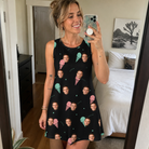Real-life photo of someone wearing Women's Sundae Shore Custom Face Tank Dress — custom faces printed all-over