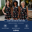 Friends in matching Women's Sundae Shore Custom Face V-Neck Dress — a group gift photo