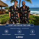 Friends in matching Men's Sundae Shore Custom Face Shirt & Shorts Set — a group gift photo