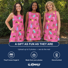 Friends in matching Women's Citrus Splash Custom Face Tank Dress — a group gift photo