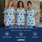 Friends in matching Women's Sunny Specs Custom Face Off-Shoulder Dress — a group gift photo