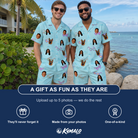 Friends in matching Men's Sunny Specs Custom Face Shirt & Shorts Set — a group gift photo